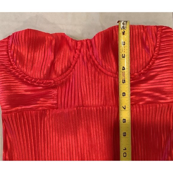 NEW Hello Molly Dress Size Large Red Strapless Long Chase The Blues Wedding - Picture 10 of 16